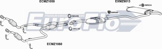 EuroFlo MZE4343 3001B - Система випуску ОГ autocars.com.ua