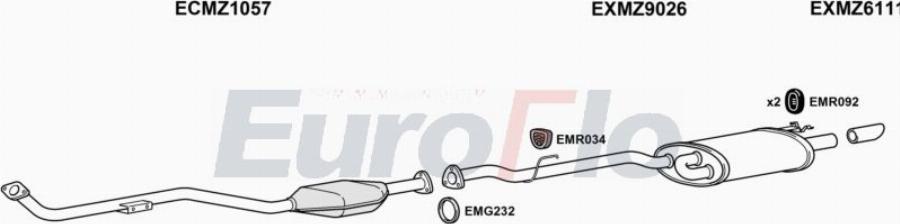 EuroFlo MZSLK223 5001A00 - Система випуску ОГ autocars.com.ua