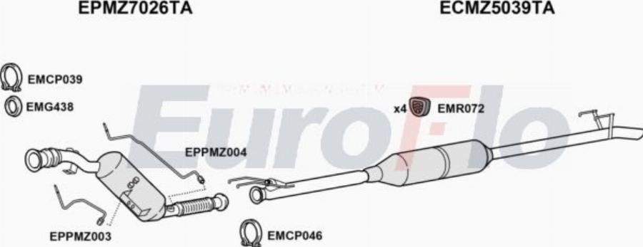 EuroFlo MZSPR21D 7219D - Система випуску ОГ autocars.com.ua