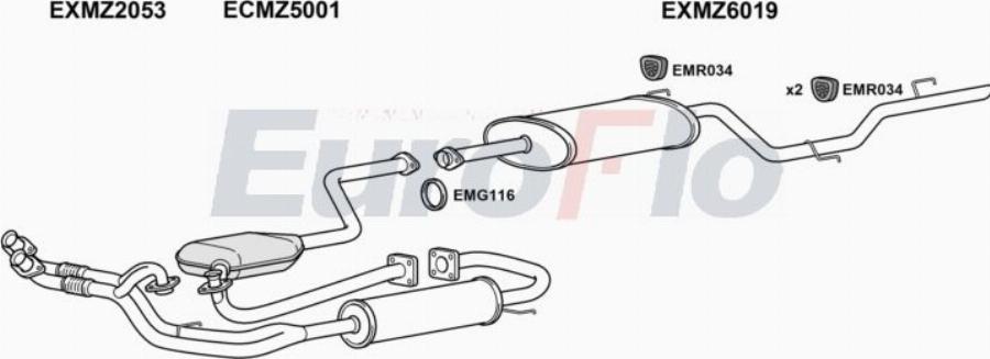 EuroFlo MZVIT20 6001A00 - Система випуску ОГ autocars.com.ua