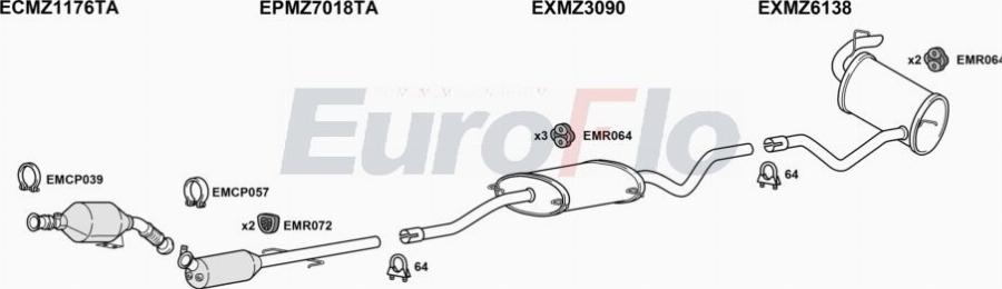 EuroFlo MZVIA21D 6011A00 - Система випуску ОГ autocars.com.ua