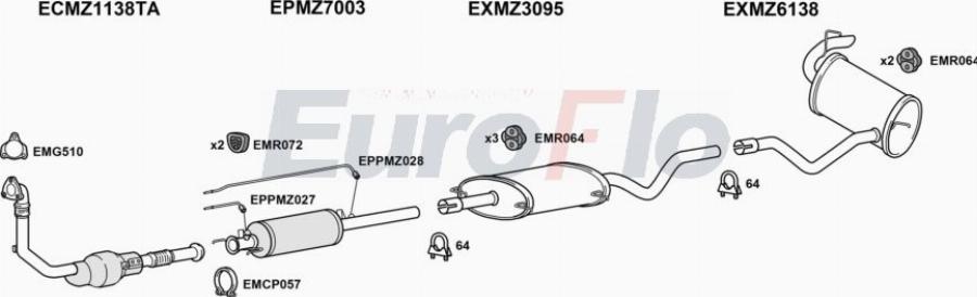 EuroFlo MZVIT30D 6001A00 - Система випуску ОГ autocars.com.ua