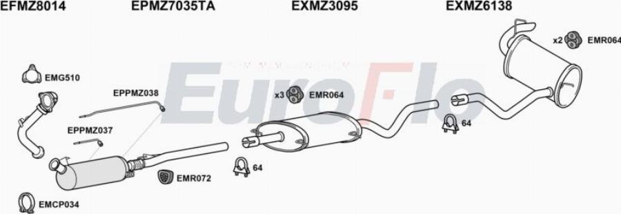 EuroFlo MZVIA30D 6004B - Система випуску ОГ autocars.com.ua