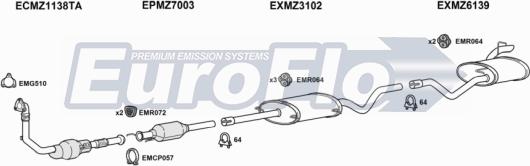 EuroFlo MZVIT30D 6001E - Система випуску ОГ autocars.com.ua