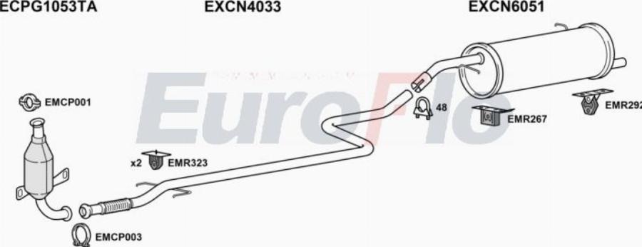 EuroFlo PG100714D 6001A00 - Система випуску ОГ autocars.com.ua