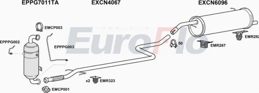 EuroFlo PG100716D 6001A00 - Система випуску ОГ autocars.com.ua