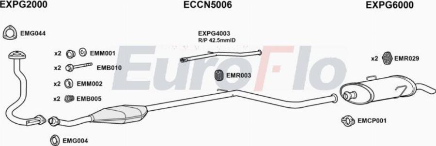 EuroFlo PG10615D 1008A00 - Система випуску ОГ autocars.com.ua