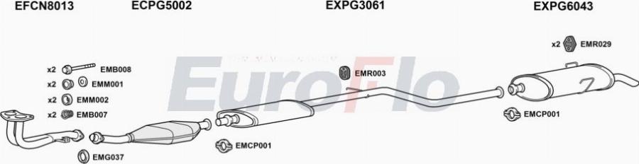 EuroFlo PG10616 1011A00 - Система випуску ОГ autocars.com.ua