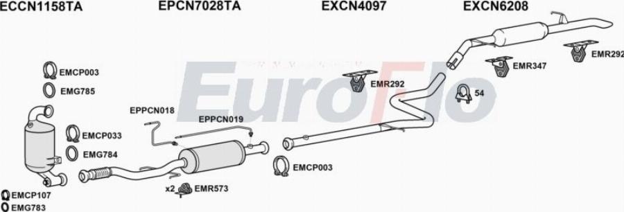 EuroFlo PG200816D 1005 - Система випуску ОГ autocars.com.ua