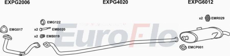 EuroFlo PG20514 1008A00 - Система випуску ОГ autocars.com.ua