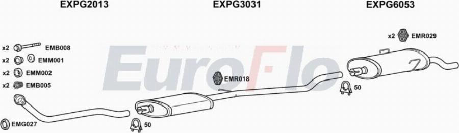 EuroFlo PG20516 1004A00 - Система випуску ОГ autocars.com.ua