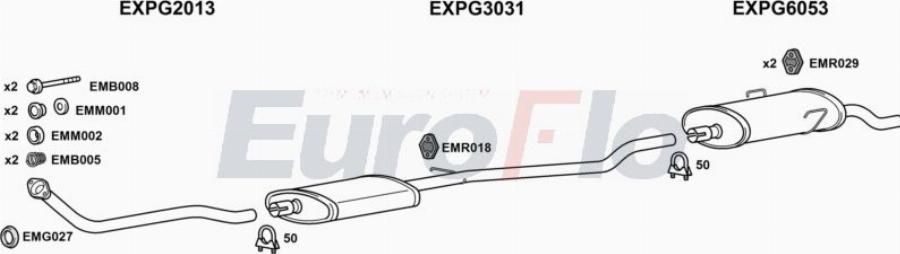 EuroFlo PG20519 1001A00 - Система випуску ОГ autocars.com.ua