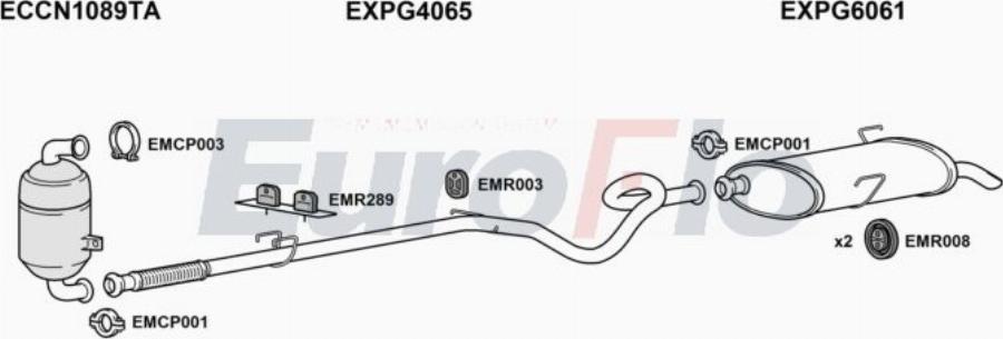 EuroFlo PG20616D 3001A00 - Система випуску ОГ autocars.com.ua