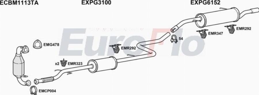 EuroFlo PG20716 5004 - Система випуску ОГ autocars.com.ua