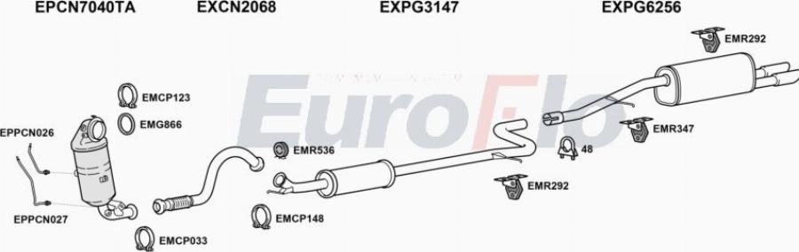 EuroFlo PG20812 1020 - Система випуску ОГ autocars.com.ua