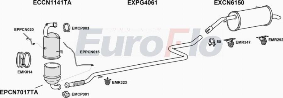 EuroFlo PG20816D 1001A00 - Система випуску ОГ autocars.com.ua