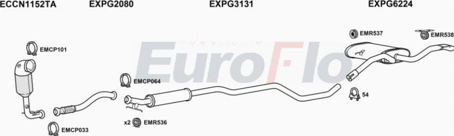 EuroFlo PG300812 1004B - Система випуску ОГ autocars.com.ua