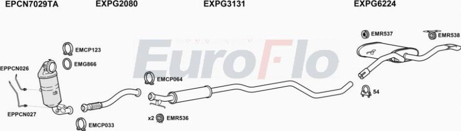 EuroFlo PG300812 1004C - Система випуску ОГ autocars.com.ua