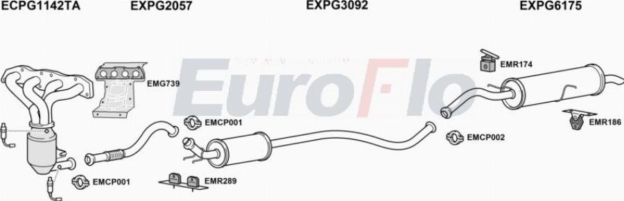 EuroFlo PG300816 1001A00 - Система випуску ОГ autocars.com.ua