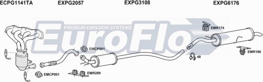 EuroFlo PG300816 1001C - Система випуску ОГ autocars.com.ua