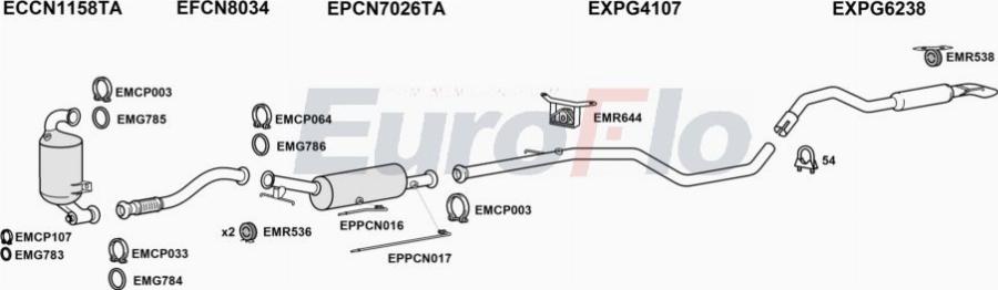 EuroFlo PG300816D 1026 - Система випуску ОГ autocars.com.ua