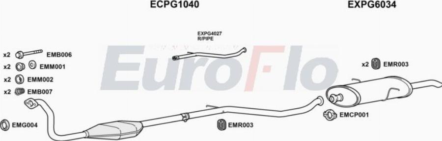 EuroFlo PG30619D 3008A00 - Система випуску ОГ autocars.com.ua