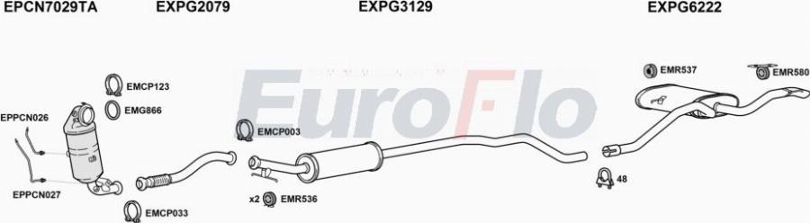 EuroFlo PG30812 1006C - Система випуску ОГ autocars.com.ua