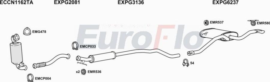 EuroFlo PG30816 1026 - Система випуску ОГ autocars.com.ua