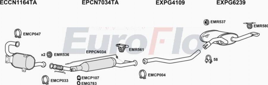 EuroFlo PG30820D 1015 - Система випуску ОГ autocars.com.ua