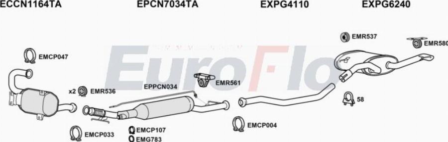 EuroFlo PG30820D 3015 - Система випуску ОГ autocars.com.ua