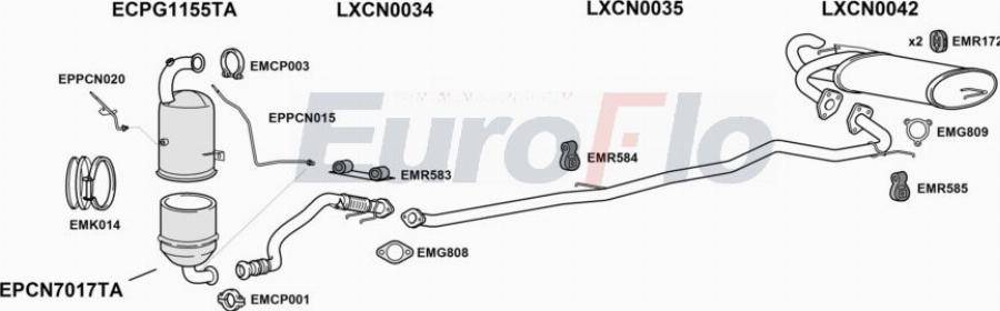 EuroFlo PG400816D 0302LHD - Система випуску ОГ autocars.com.ua