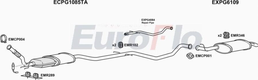 EuroFlo PG40720 2001A00 - Система випуску ОГ autocars.com.ua