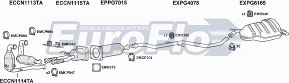 EuroFlo PG40727D 2001C - Система випуску ОГ autocars.com.ua