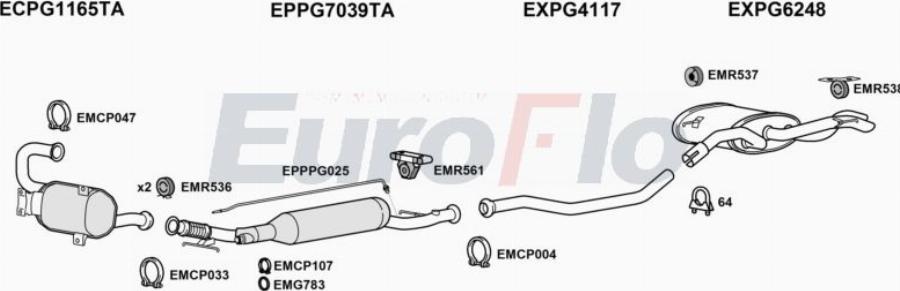 EuroFlo PG500820D 3005D - Система випуску ОГ autocars.com.ua