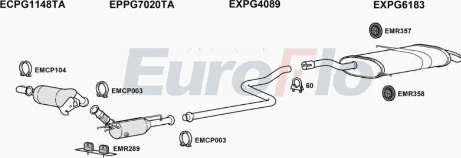 EuroFlo PG500820D 6004A00 - Система випуску ОГ autocars.com.ua