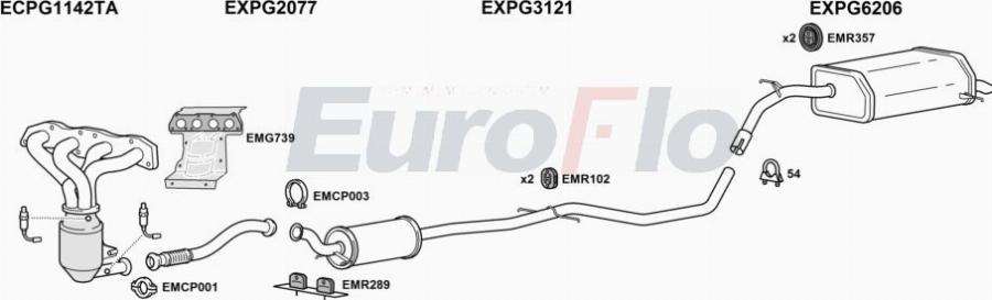 EuroFlo PG50816 2001 - Система випуску ОГ autocars.com.ua