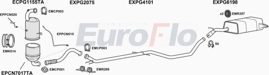 EuroFlo PG50816D 3002 - Система випуску ОГ autocars.com.ua