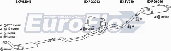 EuroFlo PG60521D 2001A - Система випуску ОГ autocars.com.ua