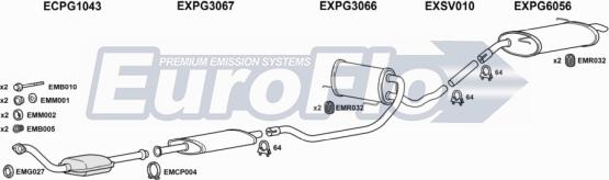 EuroFlo PG60521D 2001B - Система випуску ОГ autocars.com.ua