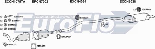 EuroFlo PG80720D 6001C - Система випуску ОГ autocars.com.ua