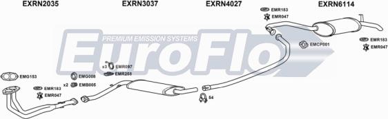 EuroFlo RN2520 1004D - Система випуску ОГ autocars.com.ua