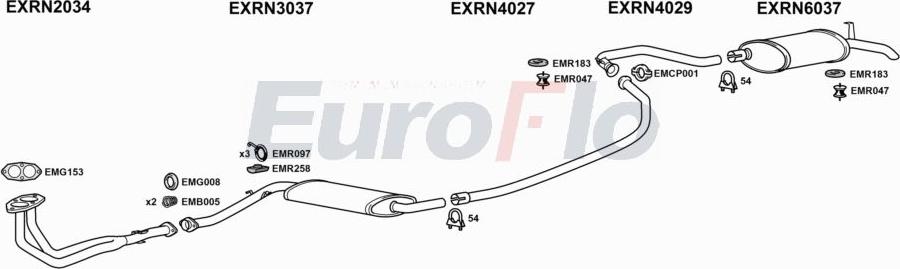 EuroFlo RN2520 1004A00 - Система випуску ОГ autocars.com.ua