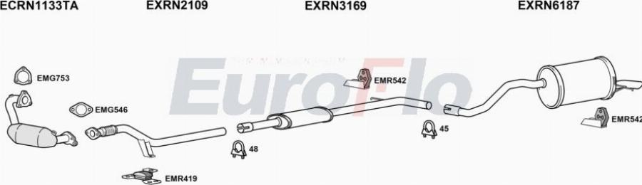 EuroFlo RNCAP12 1001A00 - Система випуску ОГ autocars.com.ua