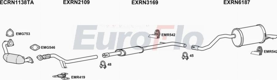 EuroFlo RNCAP12 1001B - Система випуску ОГ autocars.com.ua