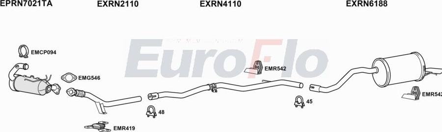 EuroFlo RNCAP15D 1001A00 - Система випуску ОГ autocars.com.ua