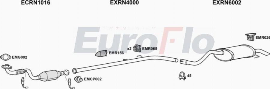 EuroFlo RNCLI12 1008A00 - Система випуску ОГ autocars.com.ua