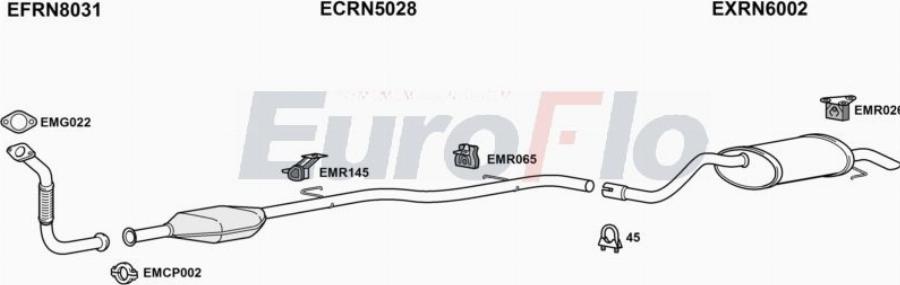 EuroFlo RNCLI19D 1004A00 - Система випуску ОГ autocars.com.ua