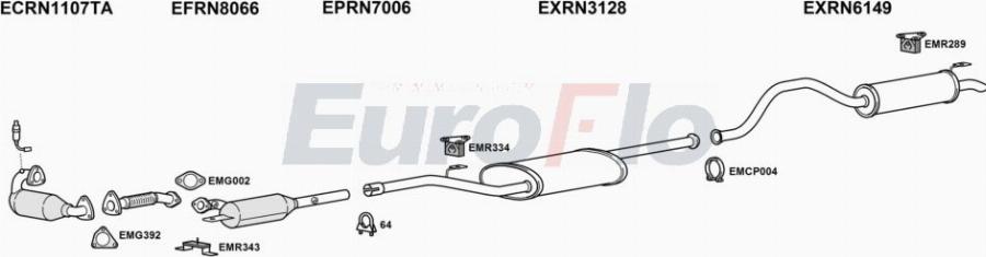 EuroFlo RNESP20D 6008B - Система випуску ОГ autocars.com.ua