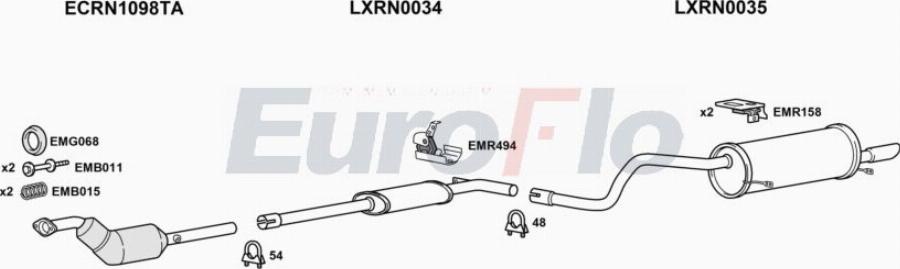 EuroFlo RNFLU16 0202LHD - Система випуску ОГ autocars.com.ua
