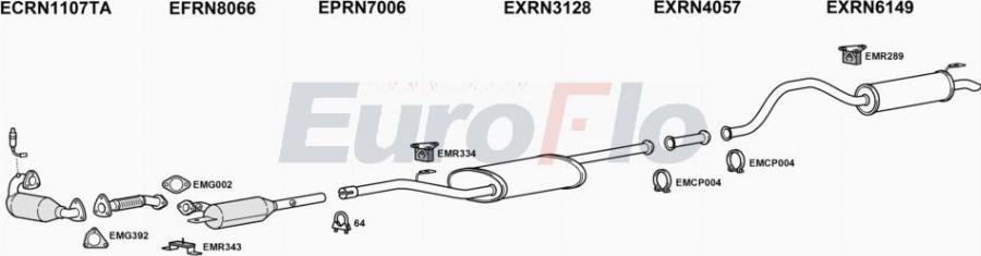 EuroFlo RNGRAE20D 6004B - Система випуску ОГ autocars.com.ua